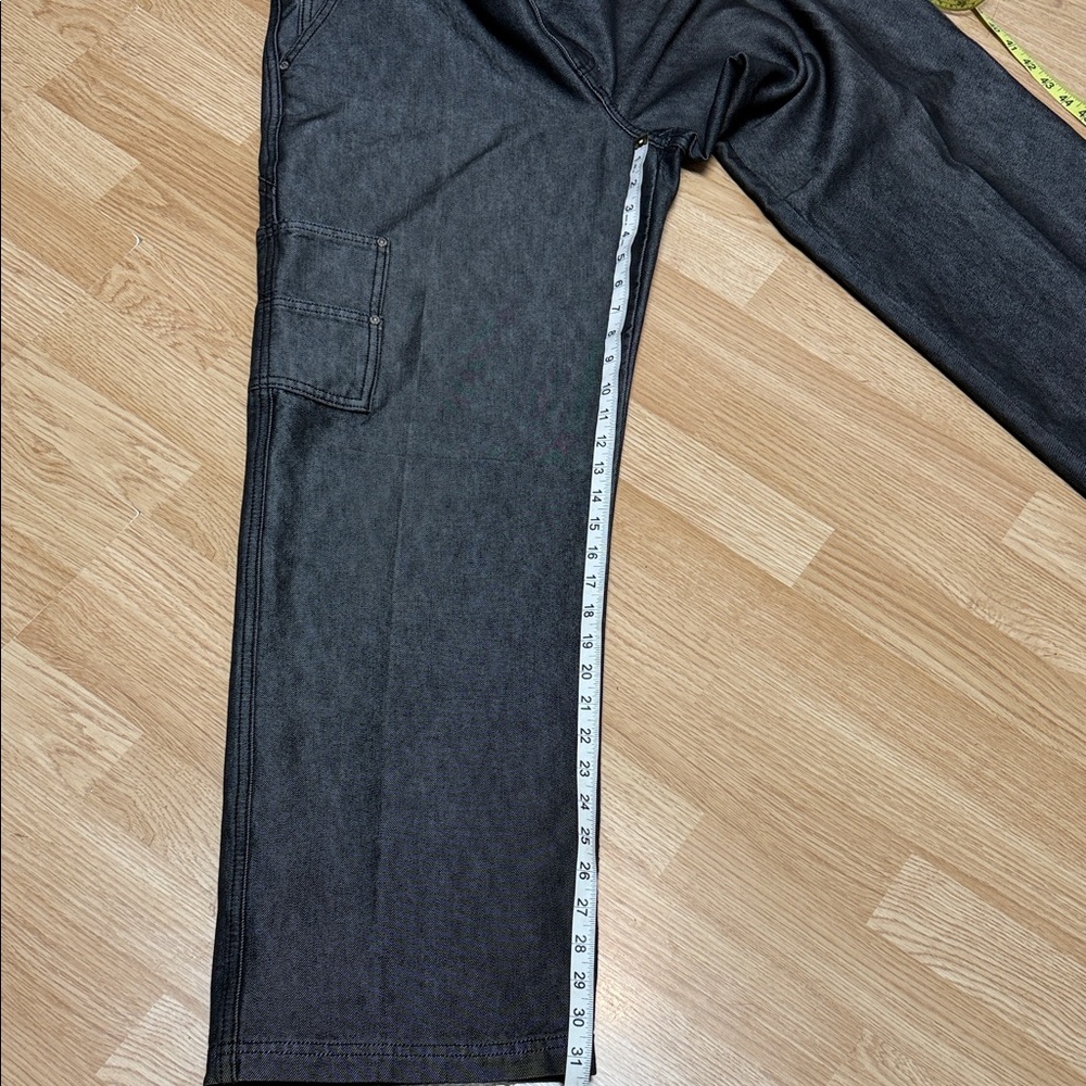 GUESS Men’s W34 L32 Black Wide Leg Straight Jeans Y2K Cargo - Picture 4 of 8